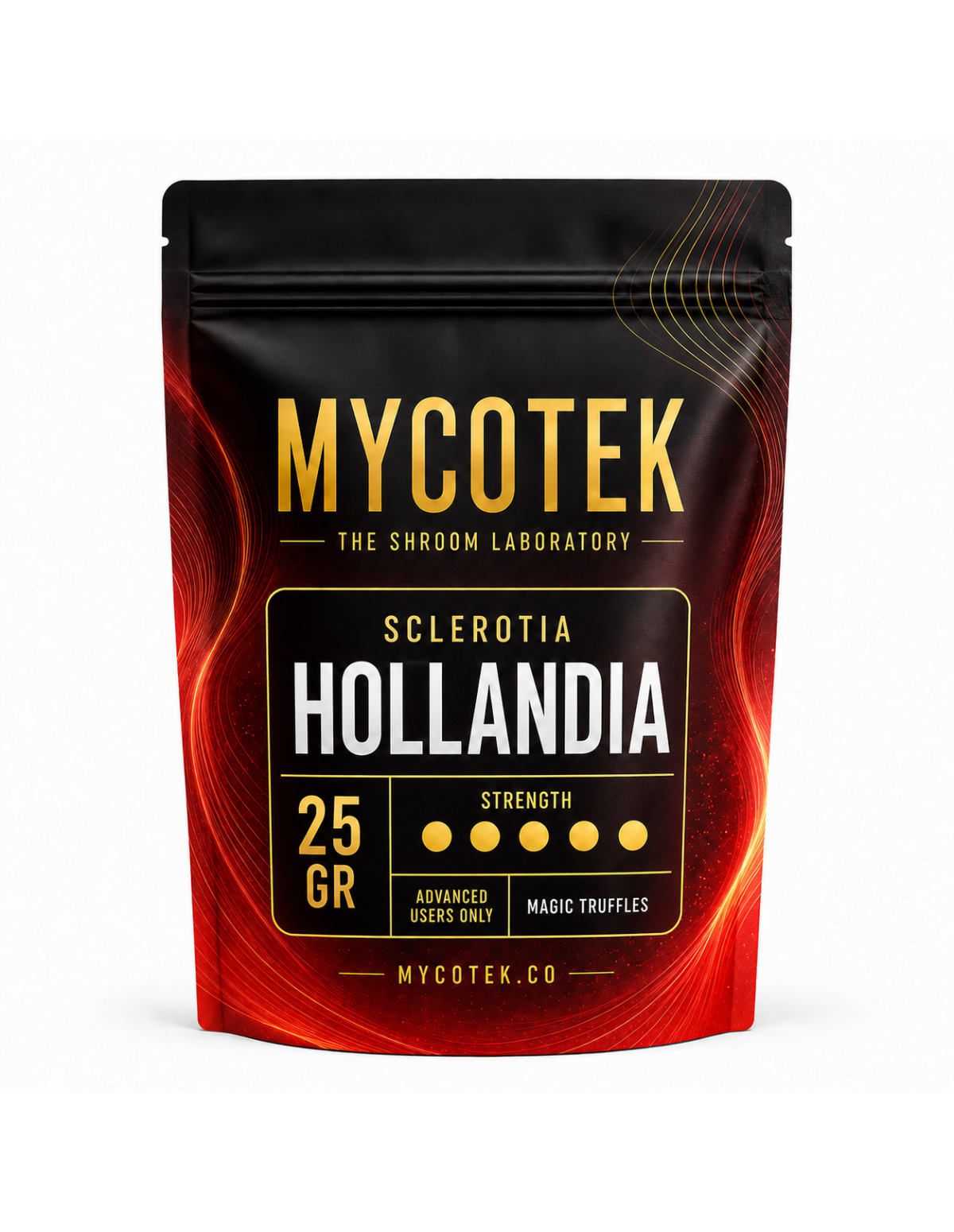 Magische Trüffel Psilocybe Hollandia – Mycotek – Packung mit 25 g, Vorderseite