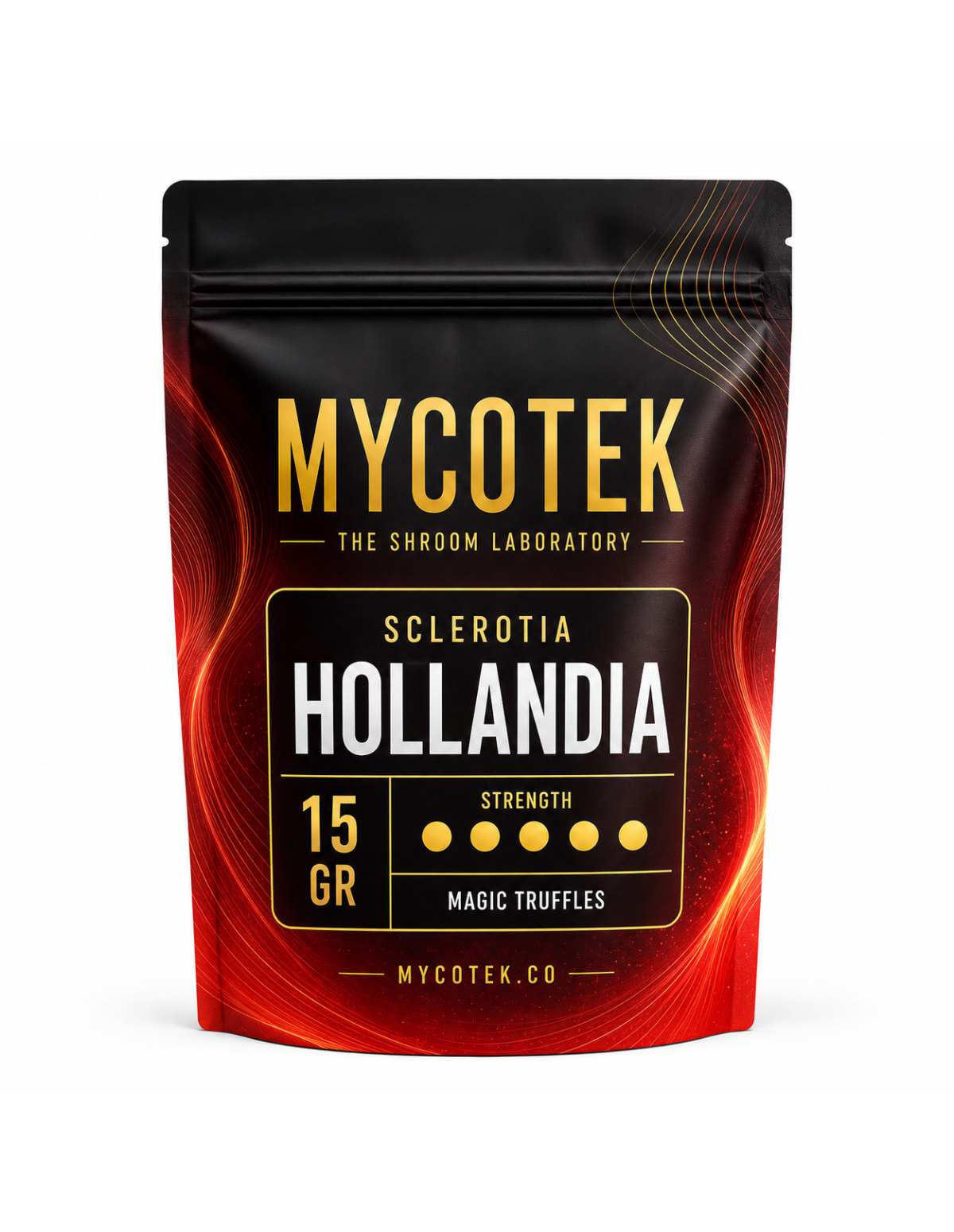 Magische Trüffel Psilocybe Hollandia – Mycotek – Packung mit 15 g, Vorderseite