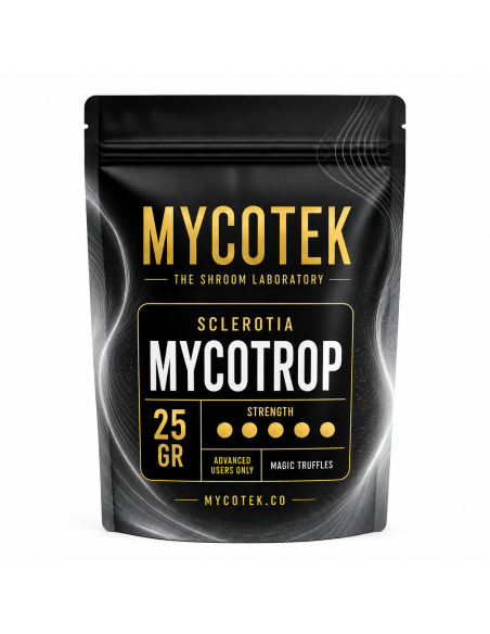 Magische Trüffel Psilocybe Mycotrop – Mycotek – Vorderseite der 25-g-Packung