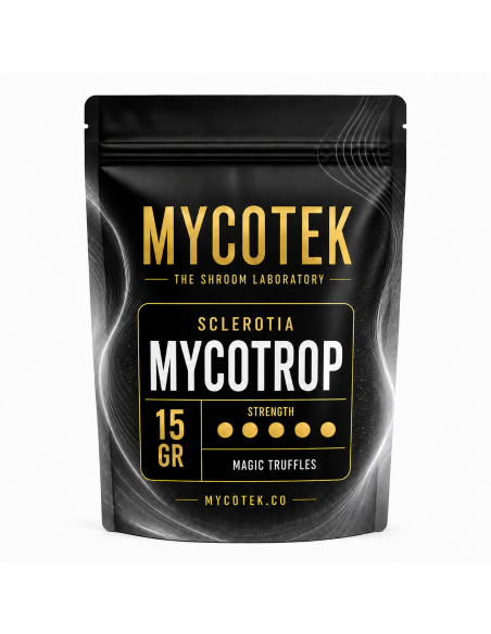 Magische Trüffel Psilocybe Mycotrop – Mycotek – Vorderseite der 15-g-Packung