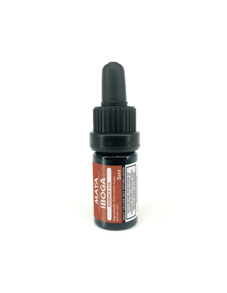 Iboga-Essenz 1:25 (Tabernanthe iboga) – Wurzelrinde, 5 ml – Pipettenflasche mit Etikett