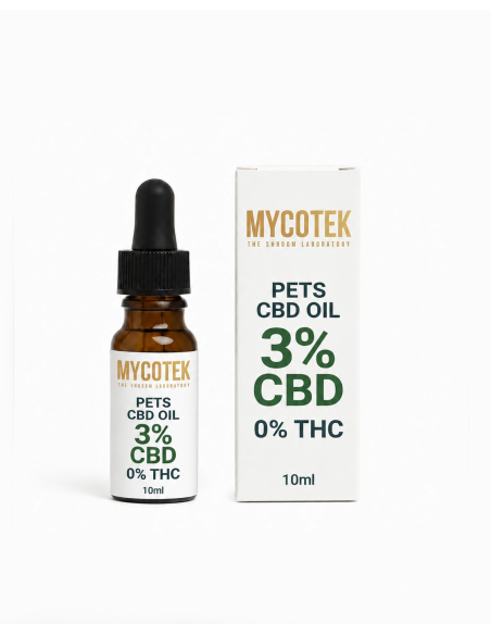 CBD-Öl 3 % – Mycotek, 10 ml – Flasche und Schachtel