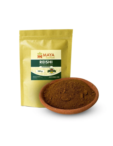 Reishi-Pulver (Ganoderma lucidum) – Ling Zhi aus China, 100 g – Beutel und Pulver