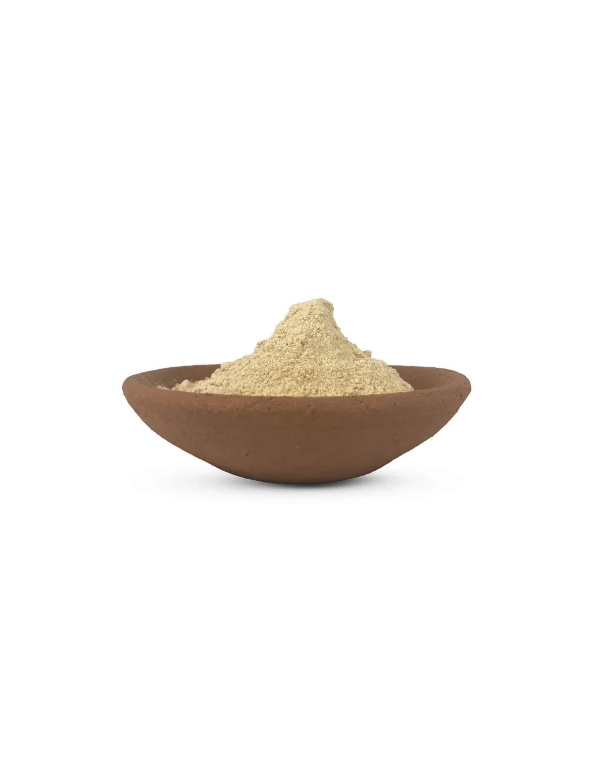 Maca – Lepidium meyenii – Wurzelpulver in einer Tonschale