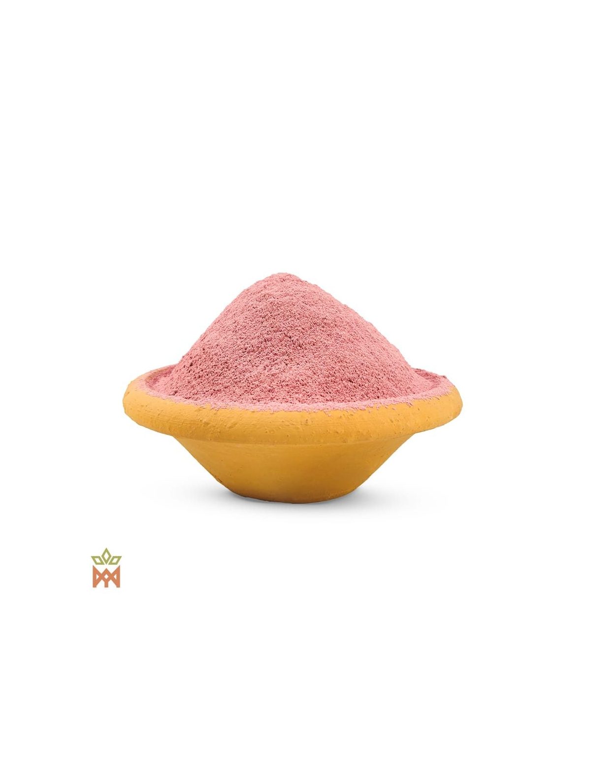 Açaí aus Brasilien (Euterpe oleracea) – feines Fruchtpulver in einer gelben Tonschale