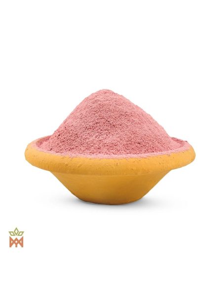 Açaí aus Brasilien (Euterpe oleracea) – feines Fruchtpulver in einer gelben Tonschale