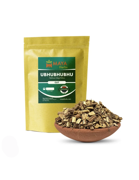 Ubhubhubhu – Helinus integrifolius – Beutel von Maya Herbs und geschnittenes Holz in einer Schale