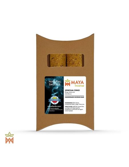 Räucherstangen mit Palo Santo und Caapi aus Ecuador – Kraftkarton mit Fenster, Maya-Incense-Etikett