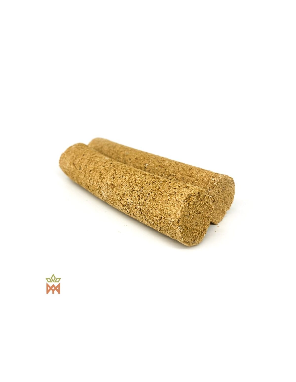 Zwei gepresste sandfarbene Räucherstangen mit Palo Santo, Caapi und Chacruna, Ecuador