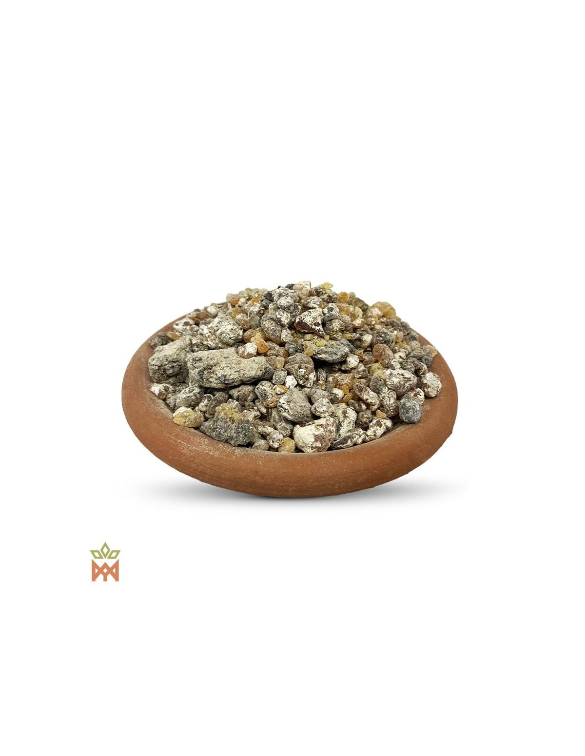 Palo Santo aus Peru – Ganzes Baumharz, Bursera graveolens – Harzstücke in einer Tonschale, Detail