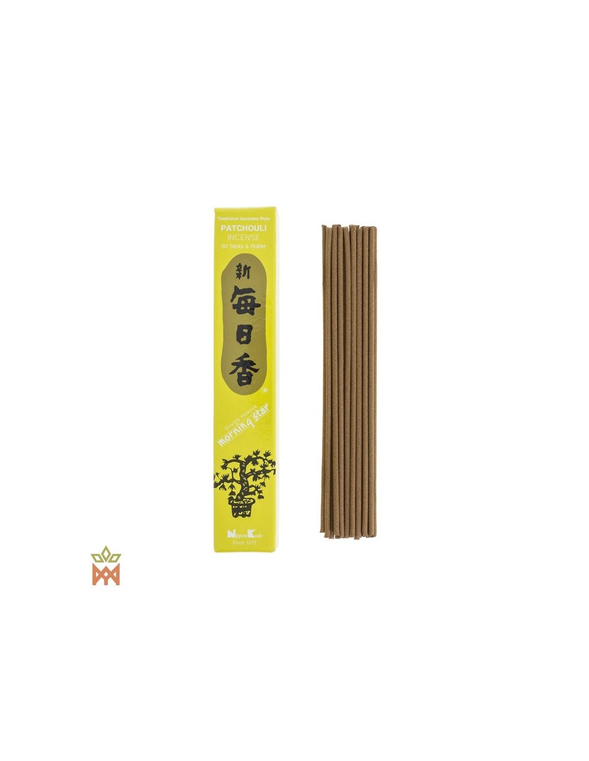 Morning Star Patchouli – 50 Räucherstäbchen, Pogostemon cablin – Schachtel und lose Stäbchen