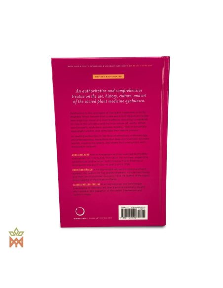 Ayahuasca in amazonischer Kultur und Kunst – Hardcover, 310 Seiten – pinkfarbene Rückseite mit Autorenangaben und Strichcode