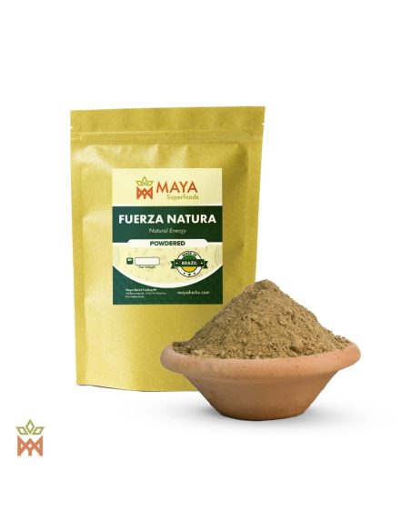 Fuerza Natura – Beutel von Maya Superfoods und Pulvermischung in einer Tonschale