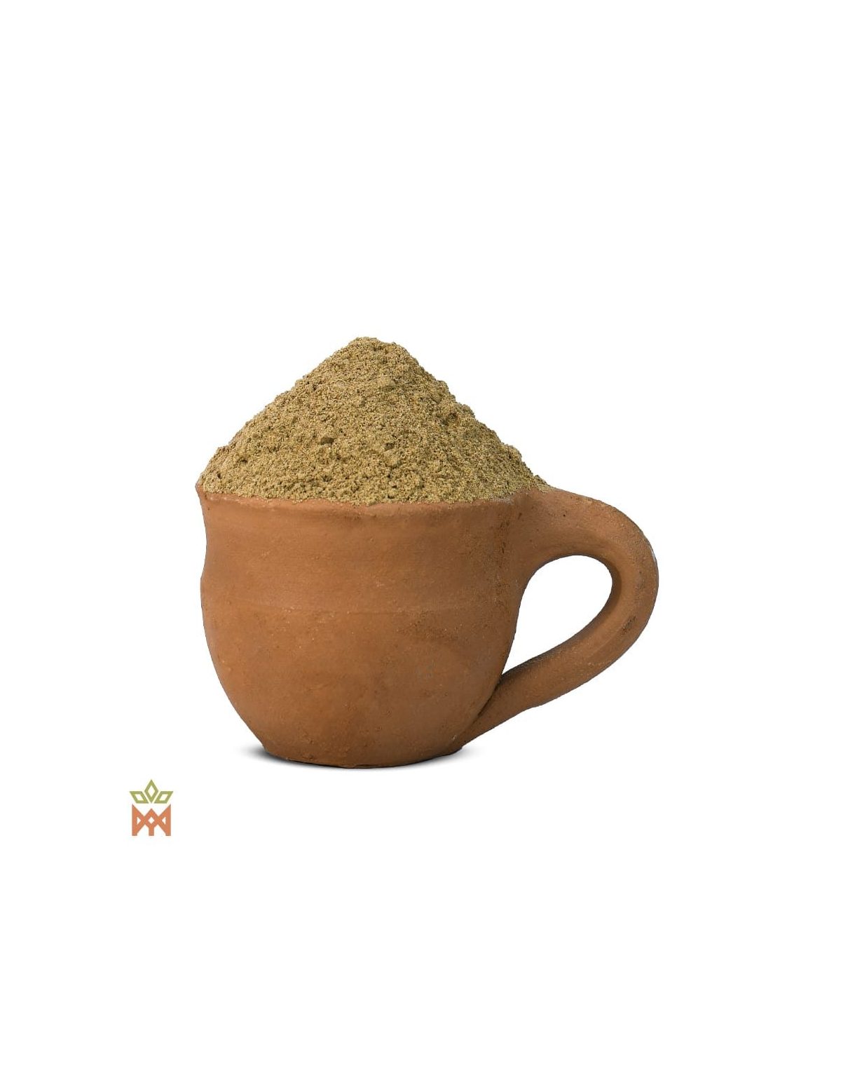 Fuerza Natura – olivbraunes Pulver in einer Tontasse