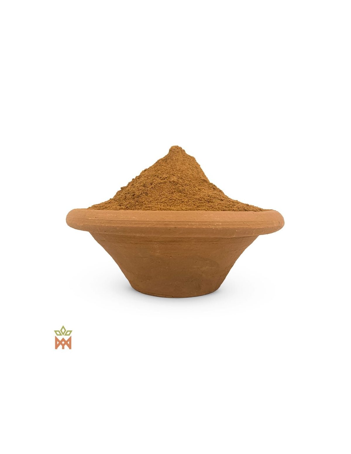 Brasilianische Catuaba – Gemahlene Rinde, Trichilia catigua – Pulver in einer Terrakottaschale