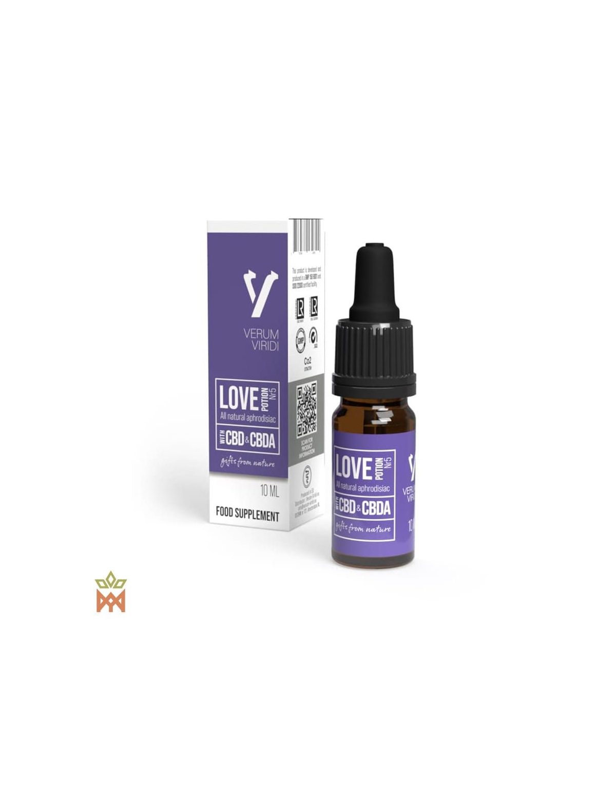 Verum Viridi Kakaomischung, 10 ml – Faltschachtel und Pipettenflasche