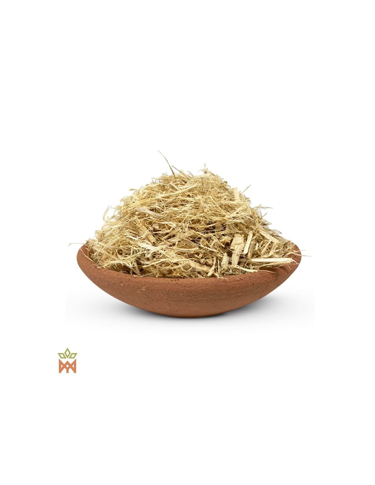 Ajo Sacha aus Peru (Mansoa alliacea) – geschredderte Holzfasern in einer Tonschale