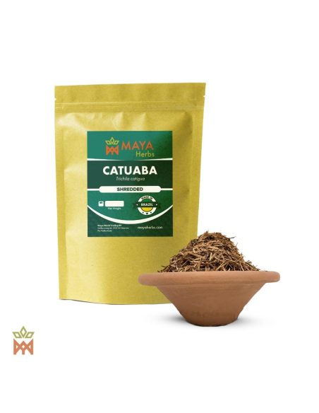 Catuaba aus Brasilien – Geschnittene Rinde, Trichilia catigua – Beutel und Schale mit Rindenstreifen