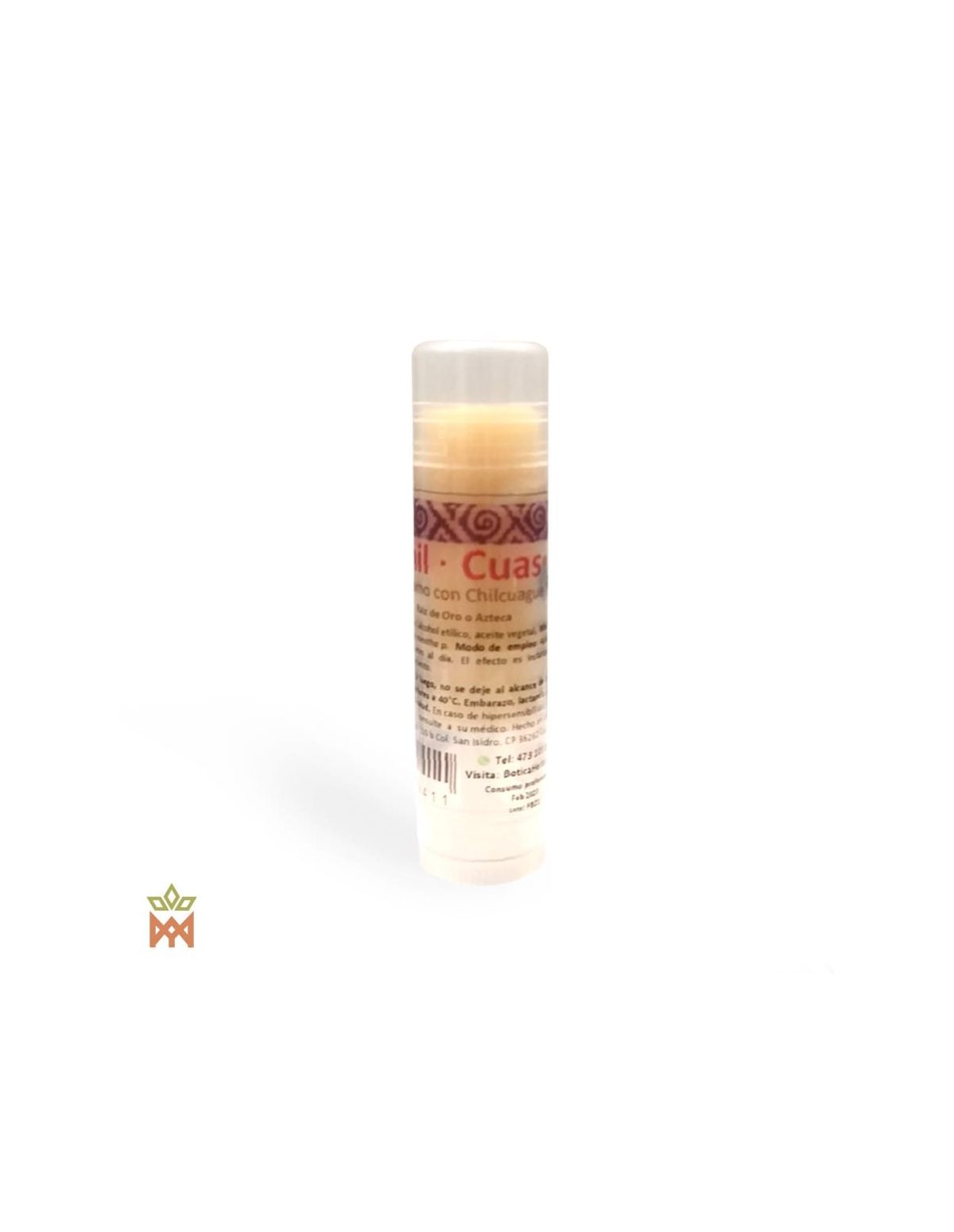 Chilcuague-Lippenbalsam mit Bienenwachs 5 g, Heliopsis longipes – durchsichtiger Stift mit spanischem Etikett