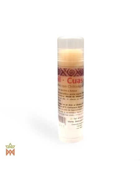 Chilcuague-Lippenbalsam mit Bienenwachs 5 g, Heliopsis longipes – durchsichtiger Stift mit spanischem Etikett