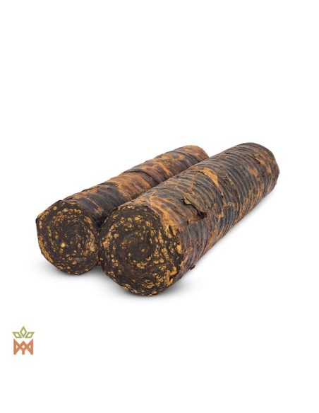 Mói-Mapacho aus Brasilien – Gerolltes Blattbündel, Nicotiana rustica – zwei Rollen, Schrägansicht