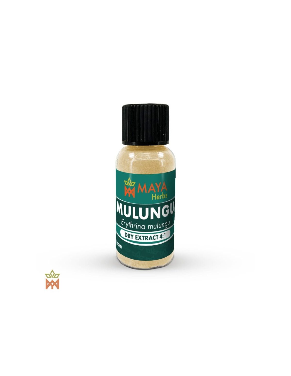 Mulungu-Trockenextrakt 4:1 (Erythrina mulungu) – Fläschchen mit dem Etikett von Maya Herbs