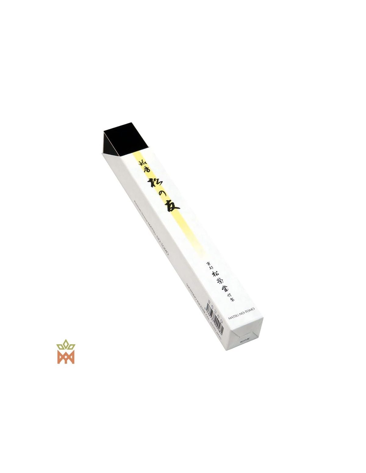 Shoyeido Friend of Pine (Matsu-no-Tomo) – weiße Schachtel mit gelbem Streifen