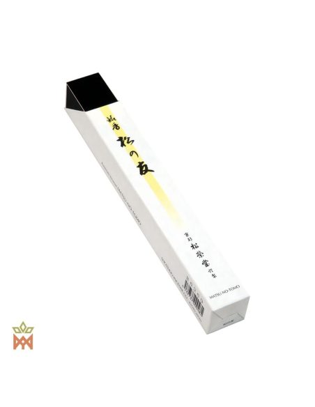 Shoyeido Friend of Pine (Matsu-no-Tomo) – weiße Schachtel mit gelbem Streifen