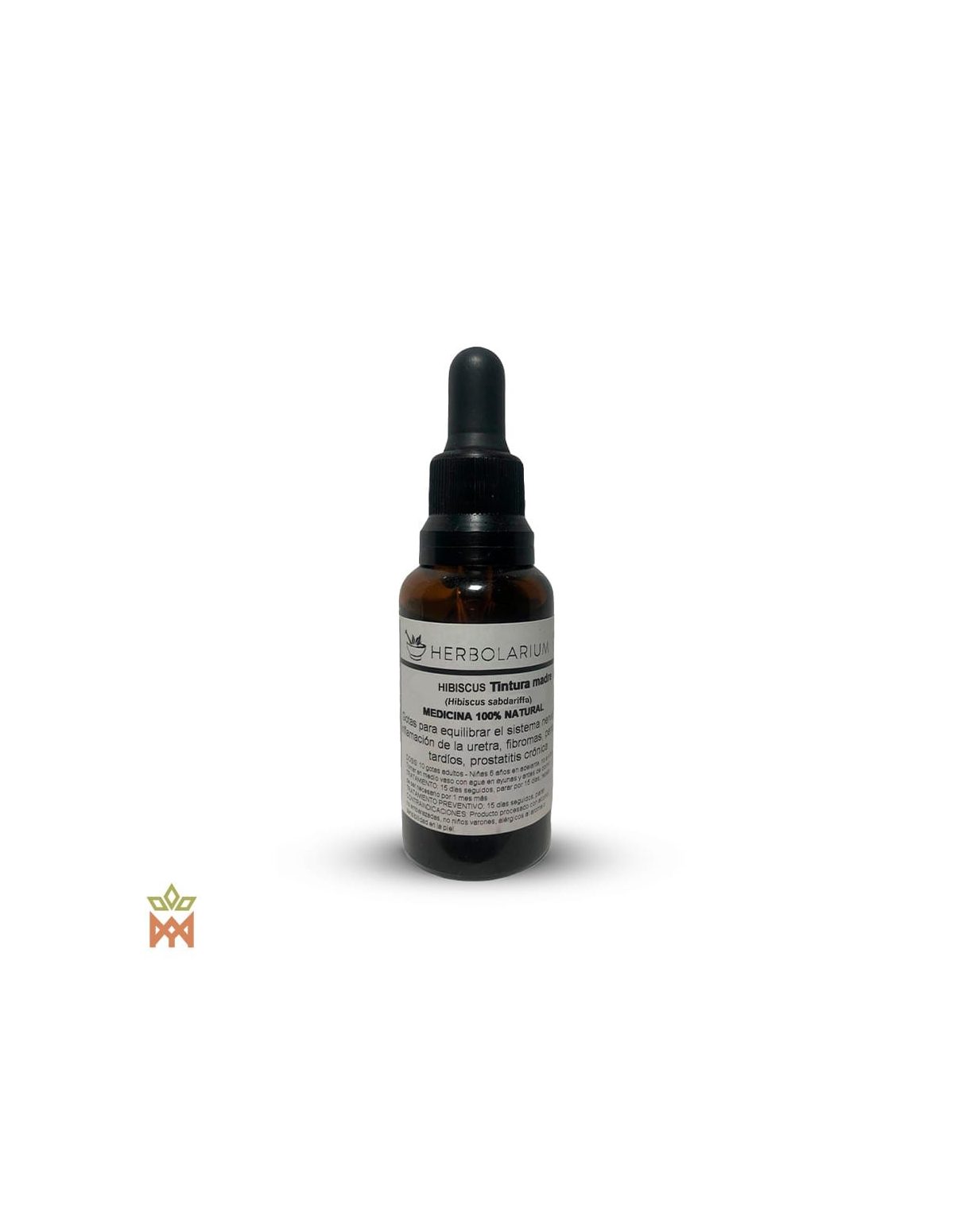 Hibiskus aus Ecuador – 30-ml-Braunglasflasche mit Pipette und Etikett von Herbolarium