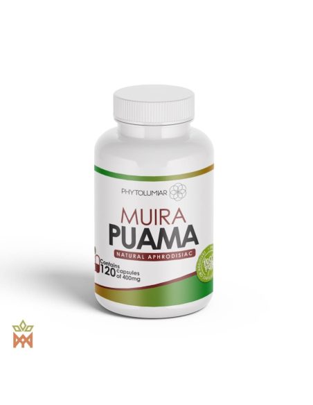 Muira-Puama-Kapseln aus Brasilien (Ptychopetalum olacoides) – Dose von Phytolumiar, Frontetikett