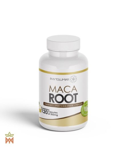 Peruanische Maca-Wurzelkapseln – Phytolumiar-Dose von vorn, 120 Kapseln à 500 mg
