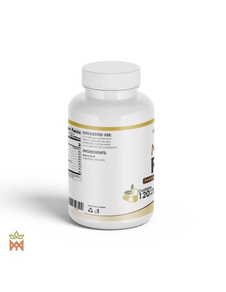 Peruanische Maca-Wurzelkapseln – Phytolumiar-Dose von hinten mit Zutatenliste