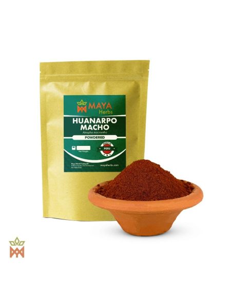 Huanarpo Macho aus Peru – Gemahlene Bulben, Jatropha macrantha – Beutel und Schale mit Pulver