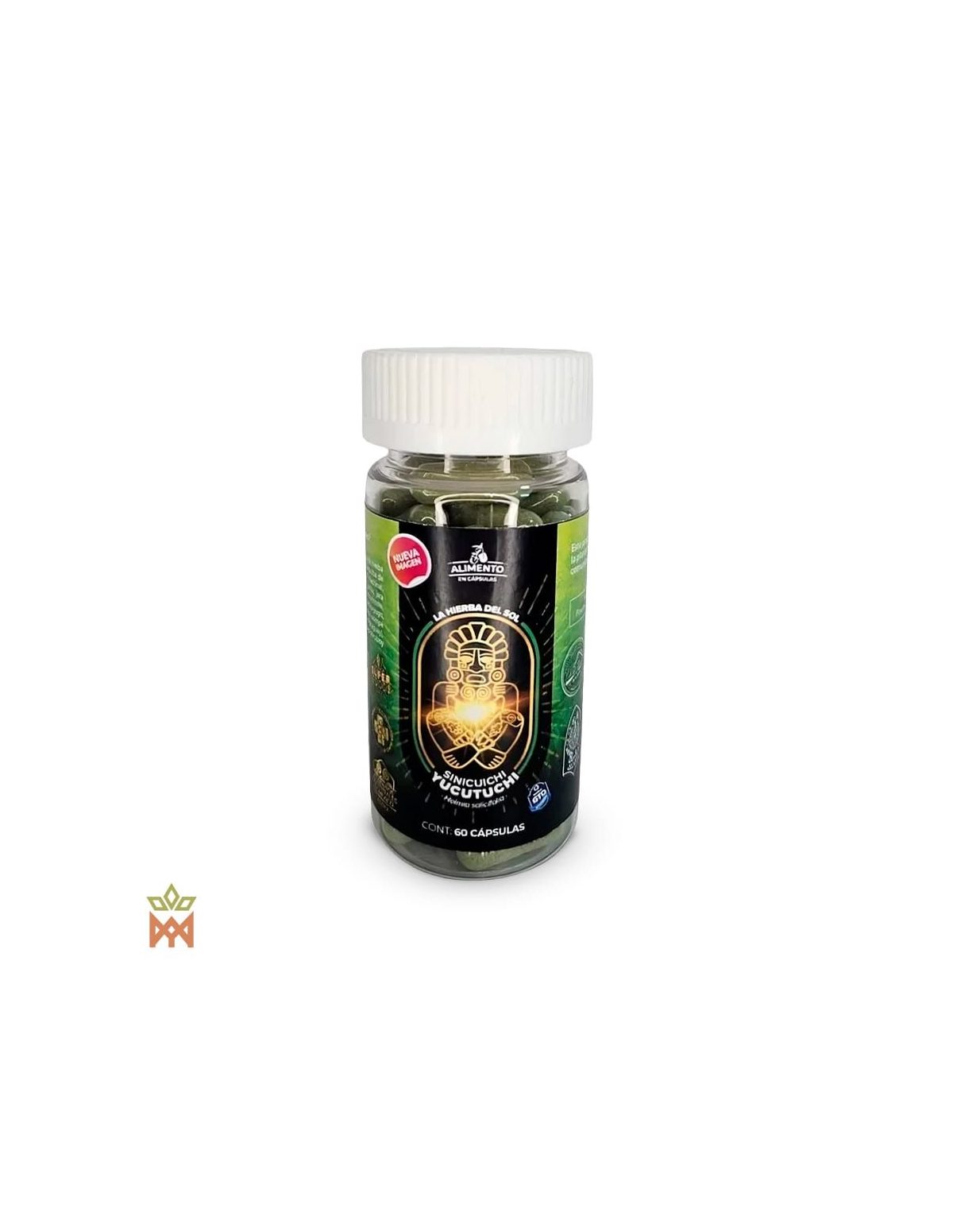 Yucutuchi aus Mexiko – Blattkapseln, Heimia salicifolia – Vorderseite der Dose mit 60 Kapseln