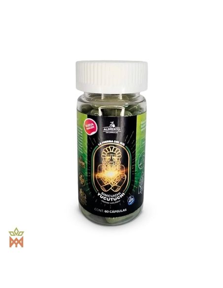 Yucutuchi aus Mexiko – Blattkapseln, Heimia salicifolia – Vorderseite der Dose mit 60 Kapseln