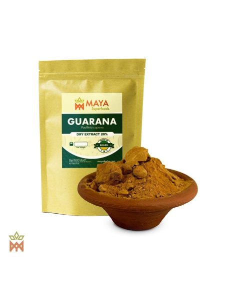 Guaraná aus Brasilien – 20% Samen-Trockenextrakt, Paullinia cupana – Kraftbeutel und Schale