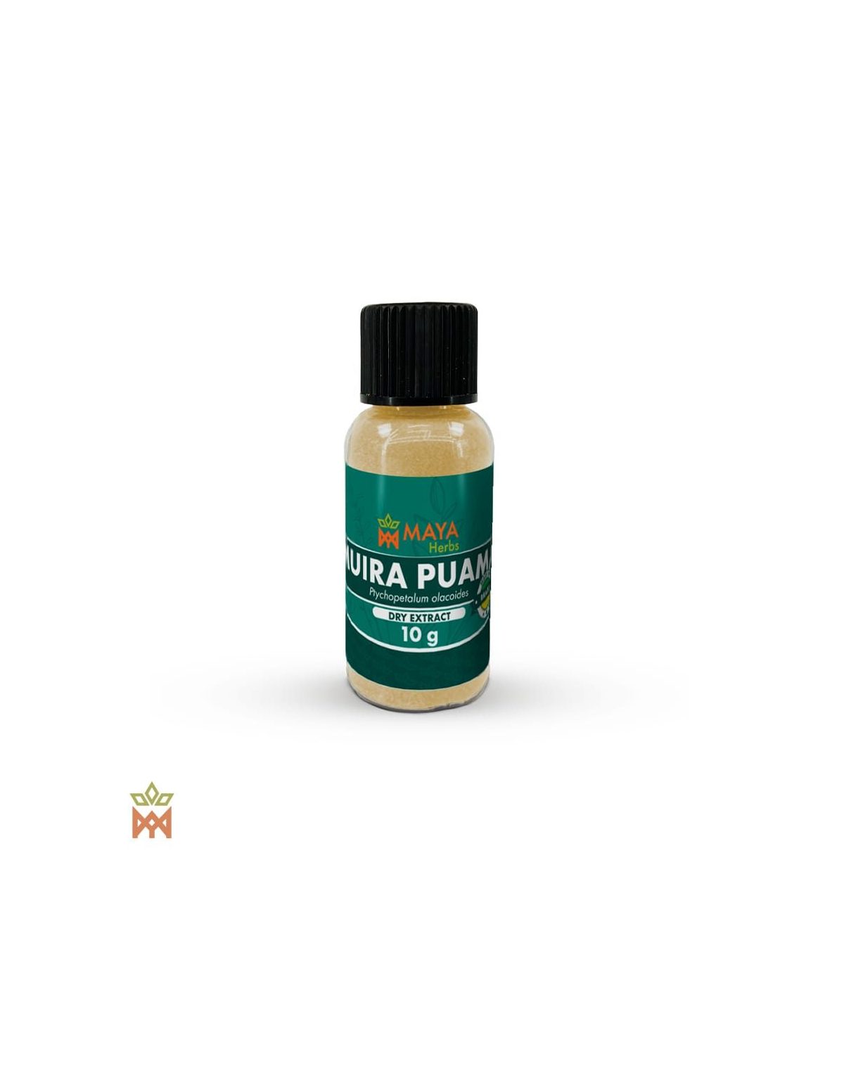 Muira-Puama-Trockenextrakt aus Rinde und Wurzel (Ptychopetalum olacoides) – Fläschchen mit der Angabe 10 g