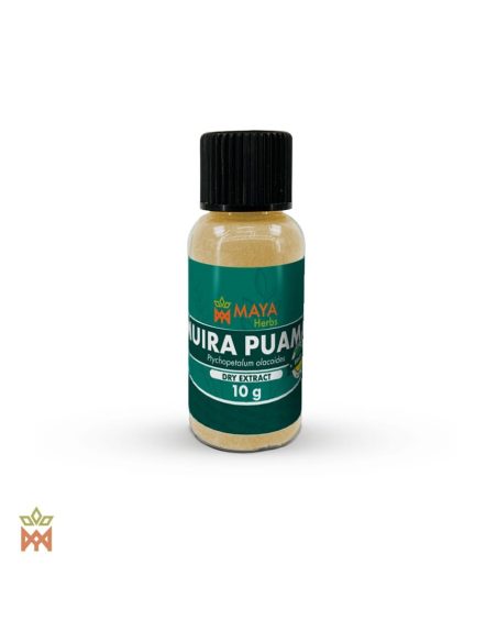 Muira-Puama-Trockenextrakt aus Rinde und Wurzel (Ptychopetalum olacoides) – Fläschchen mit der Angabe 10 g