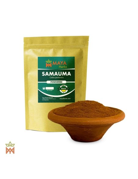 Samauma aus Brasilien – Rindenpulver, Ceiba pentandra – Beutel und breite Schale mit Pulver