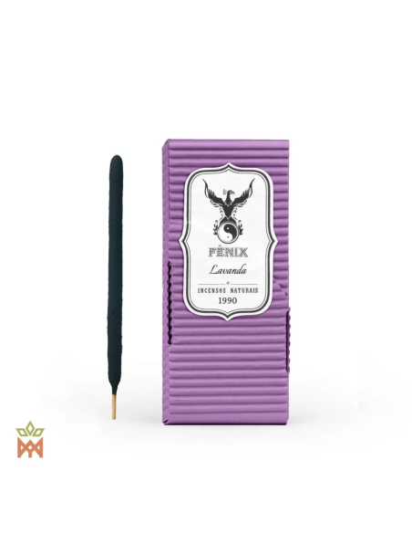Fenix Lavendel-Räucherstäbchen aus Brasilien – violette Schachtel „Lavanda“ und ein Stäbchen