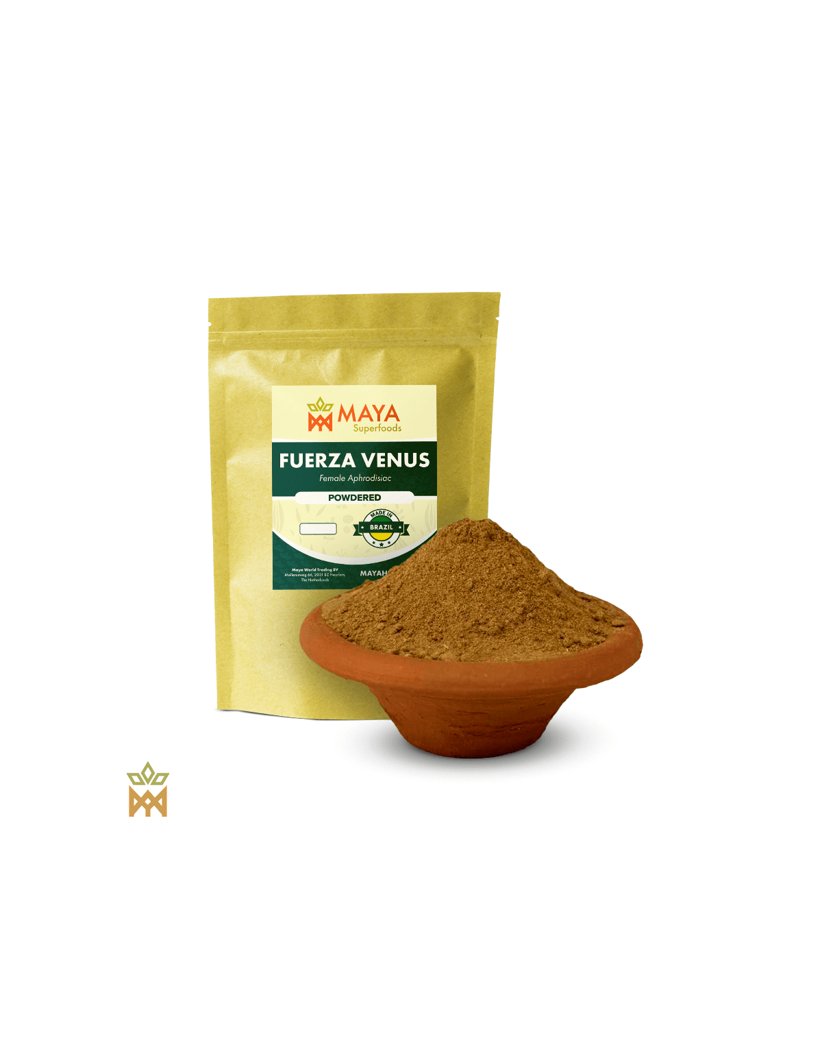 Brasilianische Fünf-Pflanzen-Mischung – Pulver – Maya-Superfoods-Beutel und Schale
