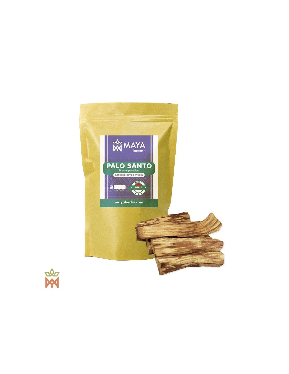 Palo Santo aus Peru – Große Holzstücke, Bursera graveolens – etikettierter Beutel und große Holzstücke