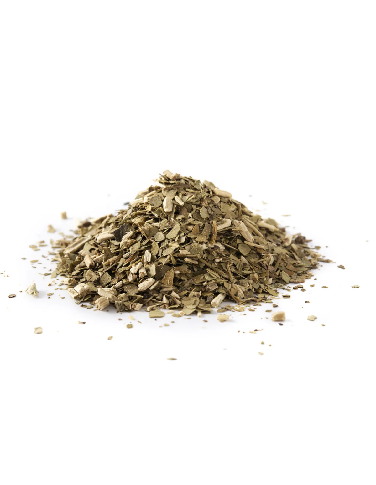 Yerba Mate (Ilex paraguariensis) – fein geschnittene Blätter – Detail der Blätter