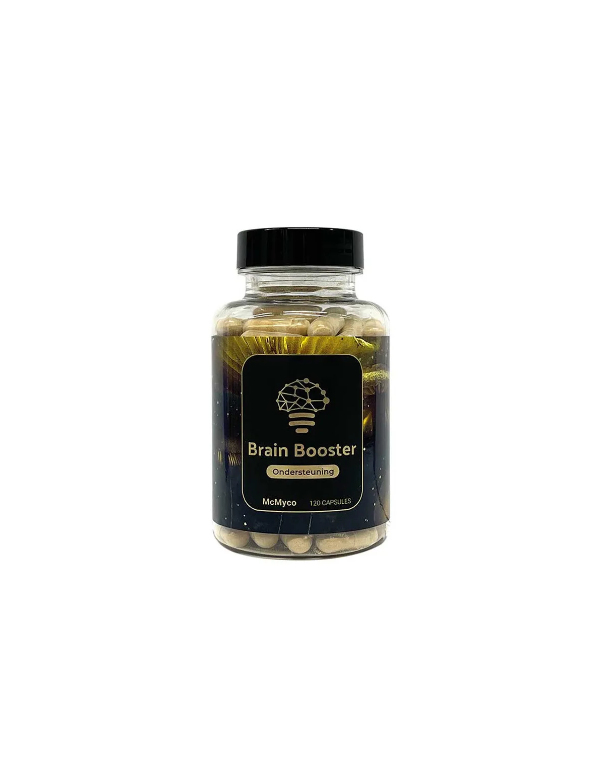 Igel-Stachelbart-Mischung (Hericium erinaceus) – McMyco, 120 Kapseln – Dose, Etikett von vorne