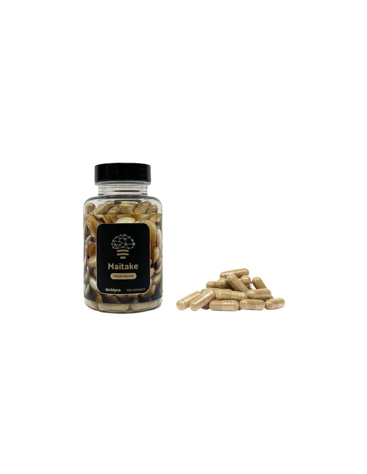 Maitake (Grifola frondosa) – McMyco, 120 Kapseln – Dose und lose Kapseln