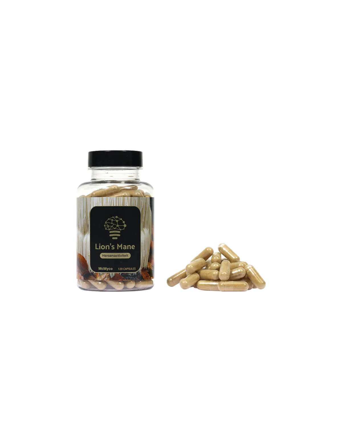 Igel-Stachelbart (Hericium erinaceus) – McMyco, 120 Kapseln – Dose und lose Kapseln